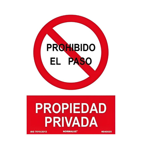 Señal Prohibido el paso propiedad privada 210x300mm