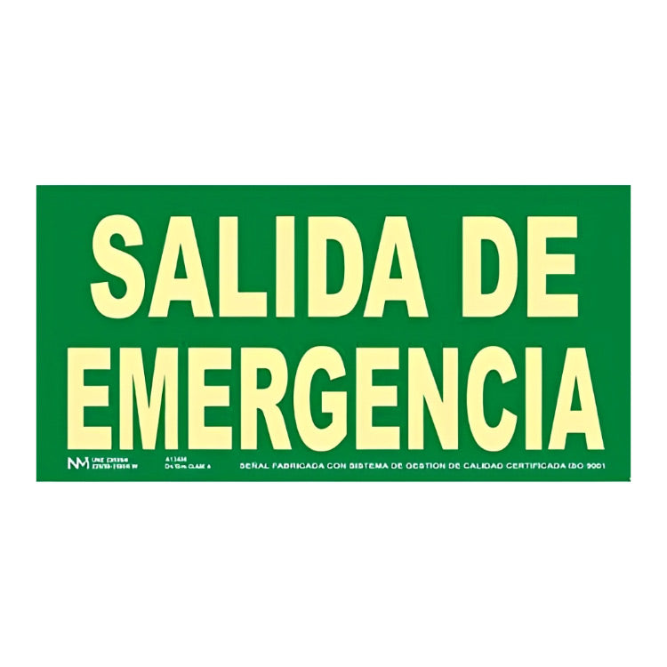 Señal Salida de emergencia 320x160