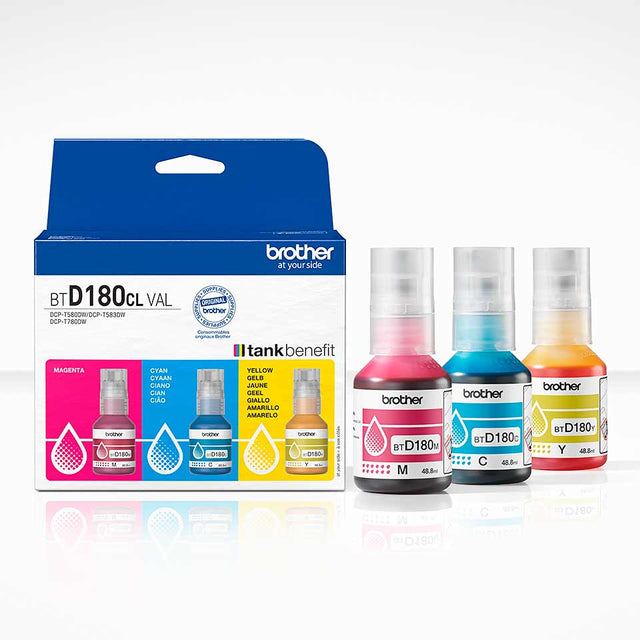 Pack tinta Brother BTD180CLVAL 3 colores