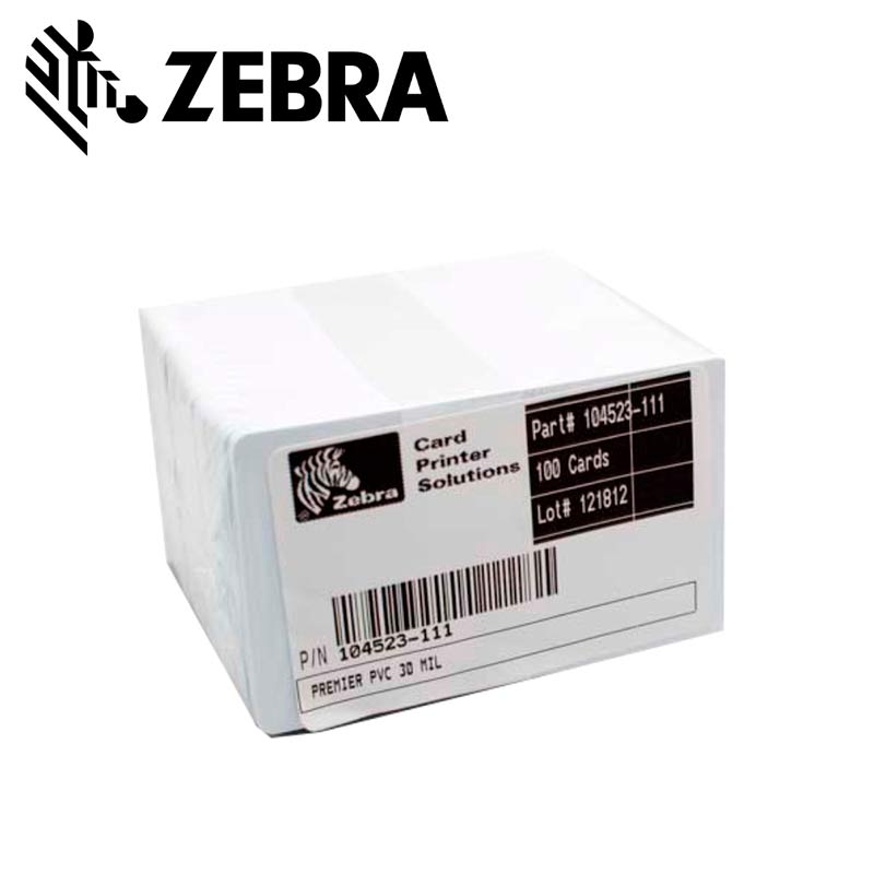 Tarjetas Zebra Premier Pvc Blanco 0,76mm 500 Ud. 104523-111