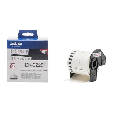 Brother DK22251 Cinta Adhesiva Continua Rojo-Negro 62mm
