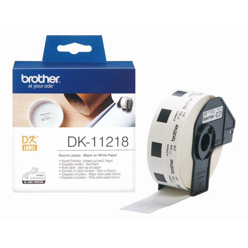 Brother DK-11218 Etiquetas Adhesivas Circulares 24mm