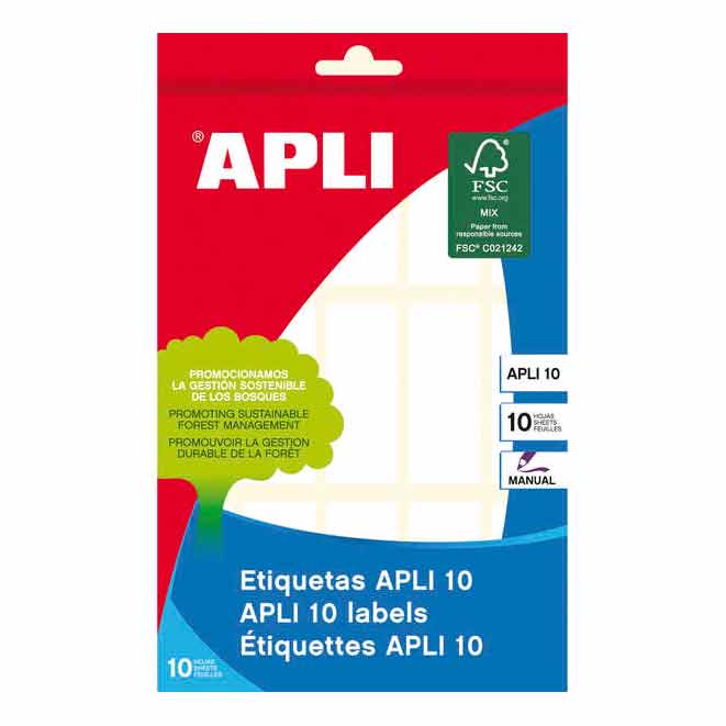 APLI Etiquetas Adhesivas 20x50 mm Blanco Manual