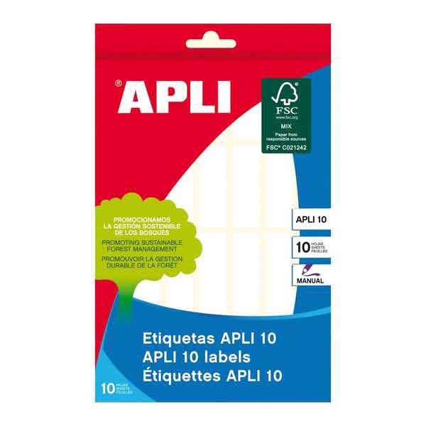Etiquetas adhesivas APLI 13x40mm canto romo