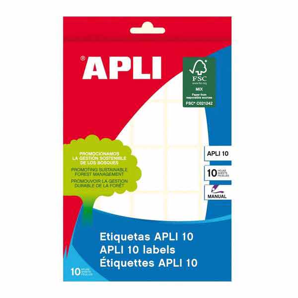 Etiquetas adhesivas APLI 19x27mm canto romo