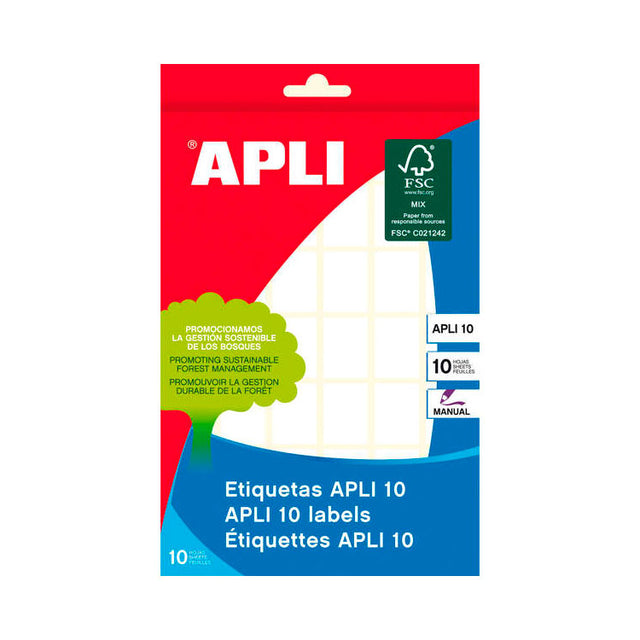 APLI Etiquetas Adhesivas 16x22 mm Blanco Manual