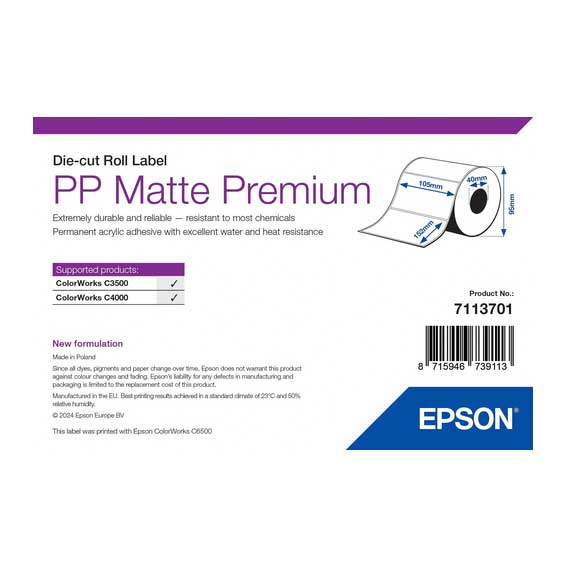 Etiquetas de Polipropileno Epson Mate 105x152mm