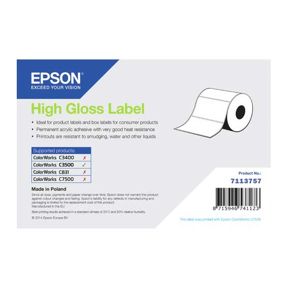 Etiquetas de Alto Brillo Epson 76x127mm - 250 Etiquetas
