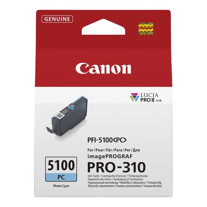 Tinta Canon PFI5100PC Cian Foto Original