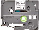 C. Laminada Superadhesiva 9mmx8m Blanco/Negro Brother TZ-S221 imagen 1
