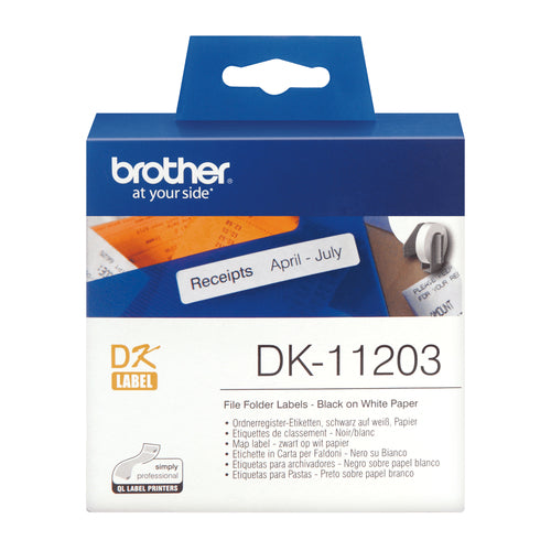 Brother DK-11203 Etiquetas Adhesivas Carpetas  17x87mm imagen 1