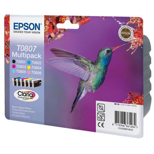 Multipack Tinta Epson T0807 Stylus Photo R265/285/360/RX560