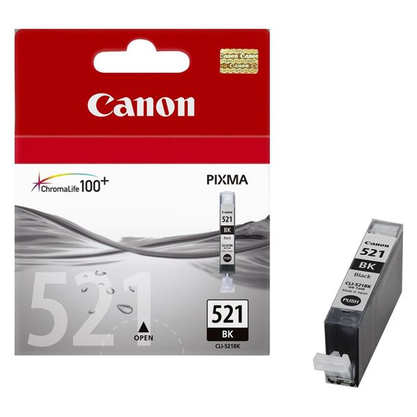 Cartucho de Tinta Negro Canon CLI-521BK 2933B001