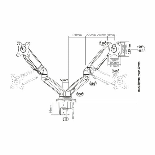 Soporte de mesa Aisens DT27TSR-045 vista 3