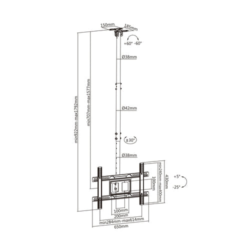Soporte de techo Aisens CT80TSE-075 vista 6