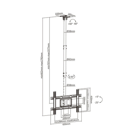 Soporte de techo Aisens CT80TSE-075 vista 6