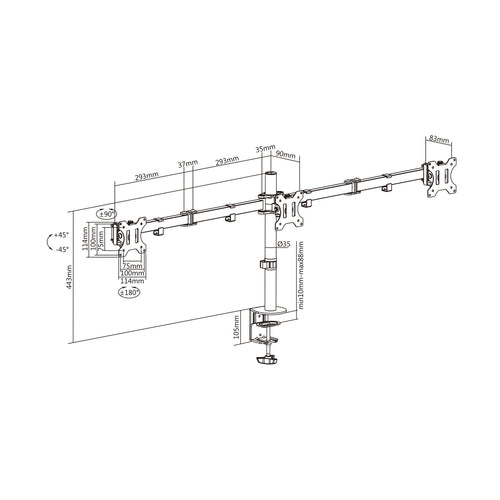 Brazo para monitor Aisens DT27TSR-061 vista 6