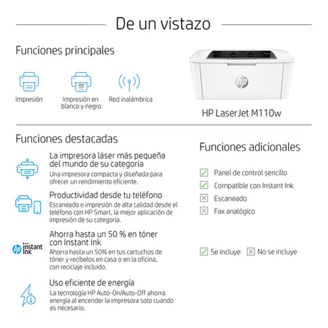 Impresora HP LaserJet M110w 7MD66F imagen 8