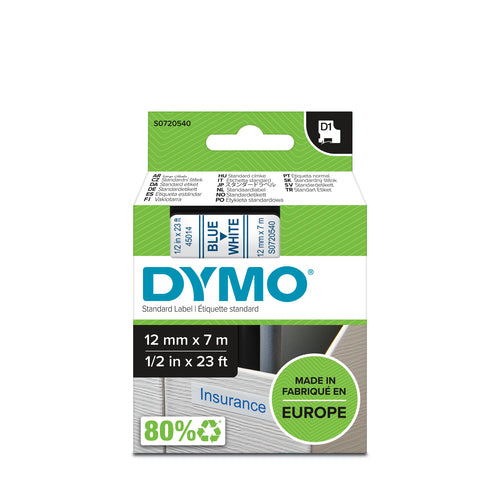 Dymo Cinta LM D1 12mmx7m Azul / blanco imagen 1