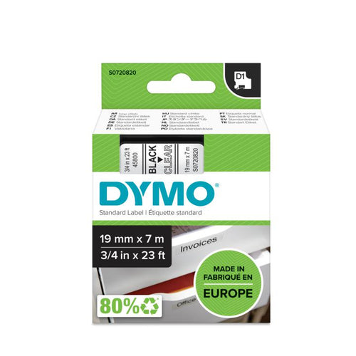 Dymo Cinta LM D1 19mmx7m Negro / transparente imagen 1