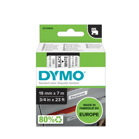 Dymo Cinta LM D1 19mmx7m Negro/blanco imagen 1