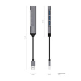 AISENS HUB USB 3.0 aluminio, tipo A/M-4xtipo A/H, gris, 10cm imagen 3