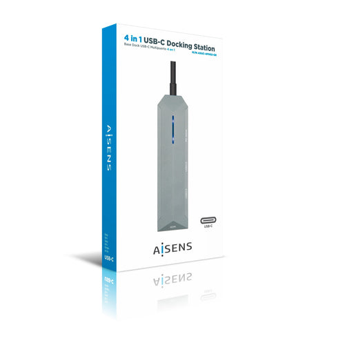 AISENS - USB-C DOCK 4 EN 1, USB-C A 1xHDMI, 2xUSB, 1xPD, GRIS, 15CM imagen 4