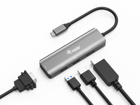 EQUIP ADAPTADOR USB-C 5IN1 HDMI  DP 4K  VGA  USB 2.0 TIPO A imagen 3