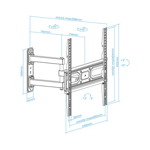 Soporte de pared TOOQ LP7843TN-B vista 6