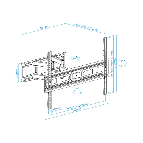 Soporte de pared TOOQ LP7866TN-B vista 2