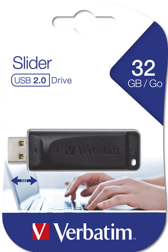 Memoria USB Verbatim Store'n'Go Slider 32GB USB 2.0 negra imagen 4