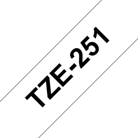 Cinta Laminada 24mmx8m Blanco/Negro Brother TZE-251 imagen 2