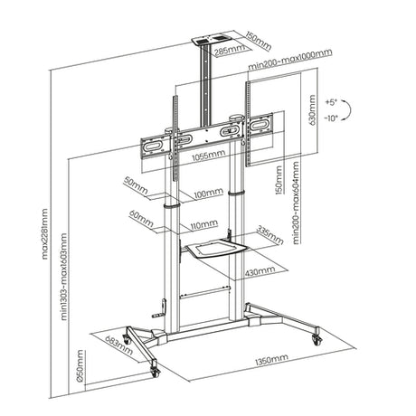 Soporte de suelo Aisens FT100TE-171 vista 4