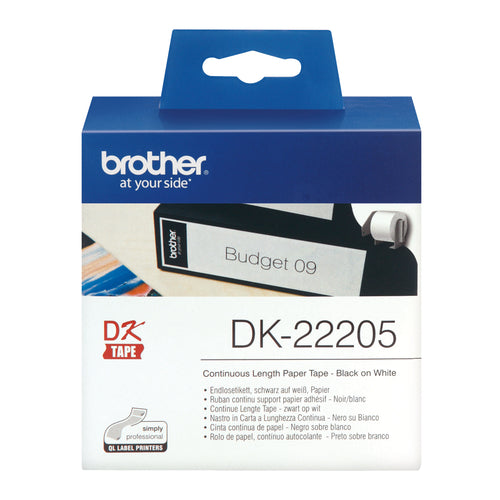 Brother DK22205 Cinta Contínua Blanca 62mm 30.48m imagen 1
