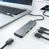 AISENS - HUB USB 3.2 GEN1 5G USB-C, USB-C/M-1xUSB-C/H-3xUSB-A/H, GRIS, 15CM imagen 4