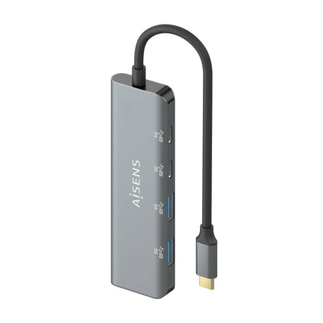 AISENS - HUB USB 3.2 GEN1 5G USB-C, USB-C/M-2xUSB-C/H-2xUSB-A/H, GRIS, 15CM imagen 2