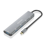 AISENS - HUB USB 3.2 GEN1 5G USB-C, USB-C/M-1xUSB-C PD100W/H-1xUSB-C/H-3xUSB-A/H, GRIS, 15CM imagen 1