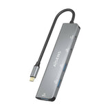 AISENS - HUB USB 3.2 GEN1 5G USB-C, USB-C/M-1xUSB-C PD100W/H-1xUSB-C/H-3xUSB-A/H, GRIS, 15CM imagen 2