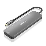 AISENS - USB-C DOCK 6 EN 1, USB-C A 1xHDMI, 2xUSB-A, 1xUSB-C PD 100W, 1xSD, 1xMICRO SD, GRIS, 15CM imagen 1