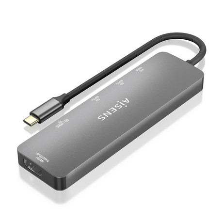 AISENS - USB-C DOCK 6 EN 1, USB-C A 1xHDMI, 2xUSB-A, 1xUSB-C PD 100W, 1xSD, 1xMICRO SD, GRIS, 15CM imagen 1