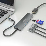 AISENS - USB-C DOCK 6 EN 1, USB-C A 1xHDMI, 2xUSB-A, 1xUSB-C PD 100W, 1xSD, 1xMICRO SD, GRIS, 15CM imagen 4