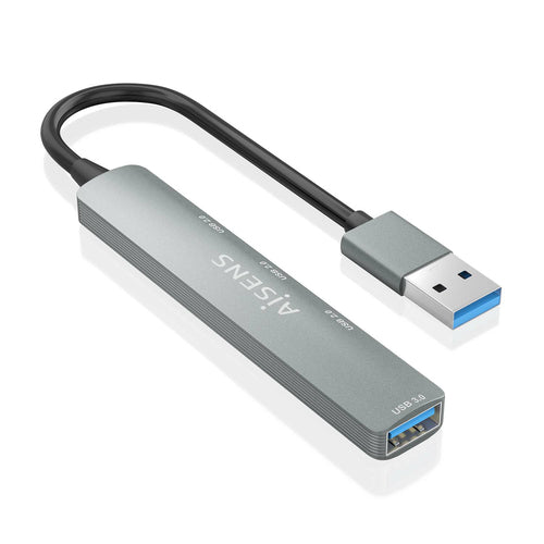 AISENS - HUB USB 3.0 ALUMINIO, 1XUSB3.0 A/H+3XUSB2.0 A/H, GRIS, 10CM imagen 1