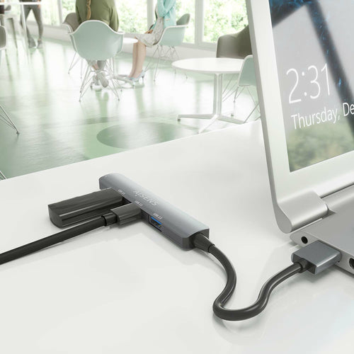 AISENS - HUB USB 3.0 ALUMINIO, 1XUSB3.0 A/H+3XUSB2.0 A/H, GRIS, 10CM imagen 3