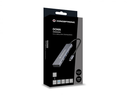 Conceptronic Docking USB-C 6in1 1xHDMI 4K 2xUSB-A 3.0 1xUSB-C Alimentacion 100W 1xSD 1xMicroSD imagen 4