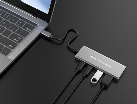 Hub USB-C 3.2 Gen 2 de 4 Puertos 10Gbps en Aluminio con PD Conceptronic - imagen 10