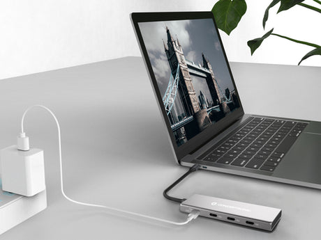 Conceptronic HUBBIES16G 4-Port USB 3.2 Gen 2 Hub, 10Gbps, USB-C  a W Usb PD/Aluminum imagen 2