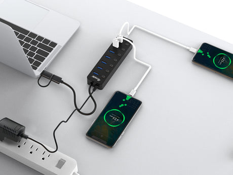 Equip Hub USB-C 3.2 Gen1 7xUSB-A Con Interruptores Adaptador USB-A y Alimentador imagen 3