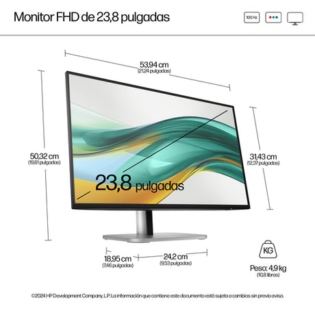Monitor HP 524PF G5 23,8" Full HD IPS 100 Hz DisplayPort / HDMI vista 4
