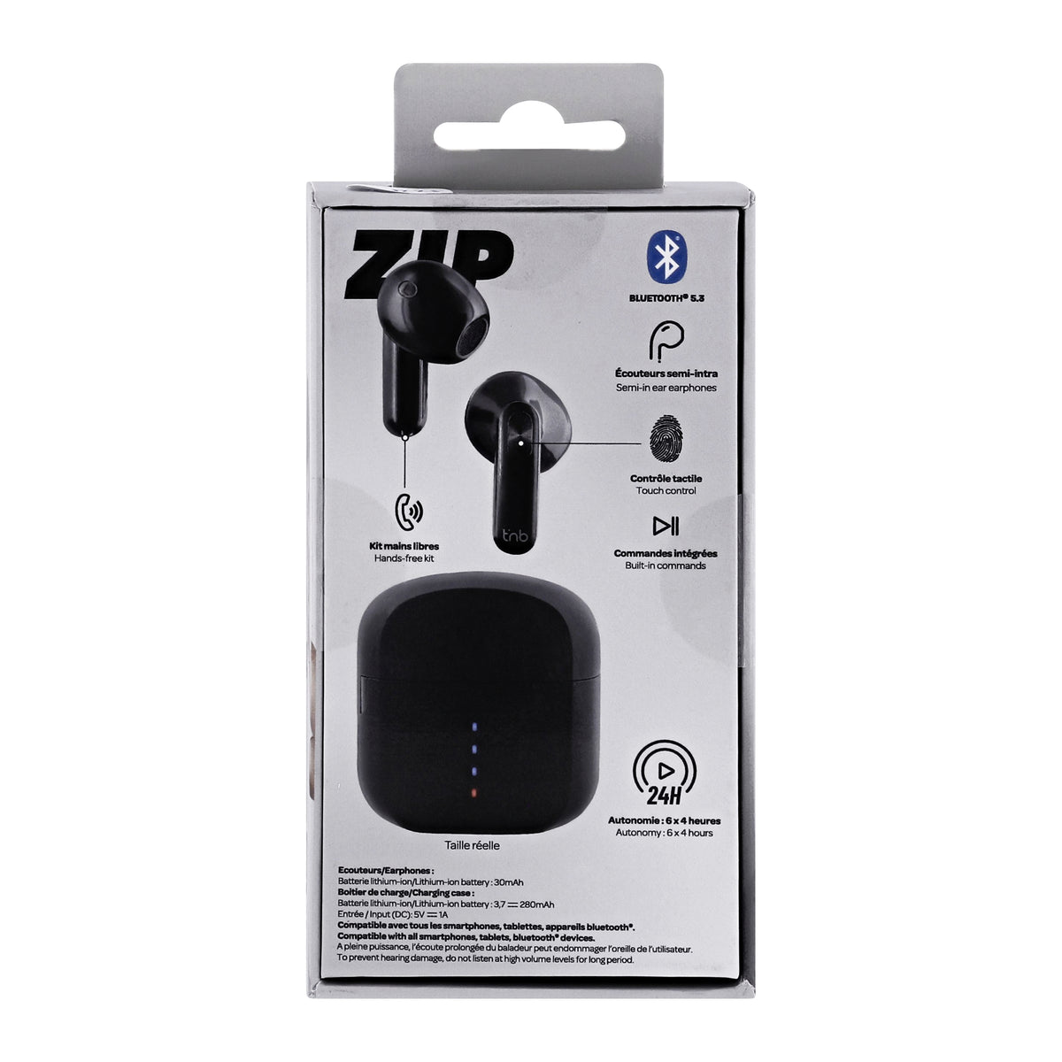 Auriculares TNB EBZIPP2BK negro imagen 1