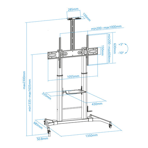 Soporte de suelo TOOQ FS20400HM-B vista 5